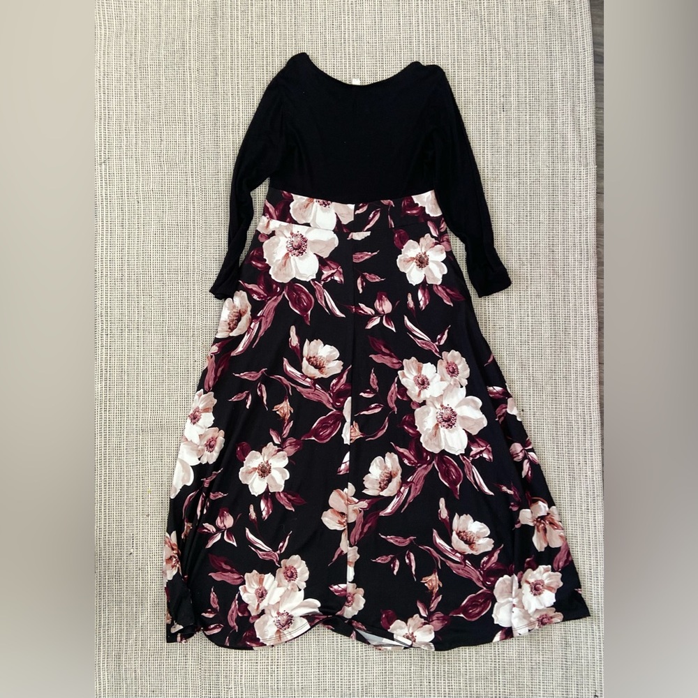 Floral Maxi Dress with Pockets L